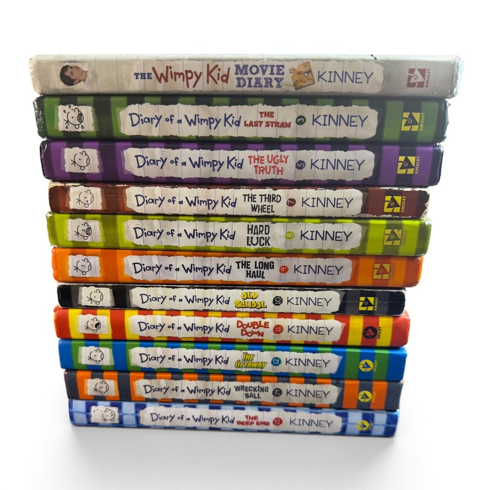 Diary of a Wimpy Kid Book Lot of 9 Hardcover 2 Softcover Jeff Kinney